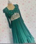 Hand embroidered Anarkali dress/green hand embroidered anarkali suit/green hand work anarkali USA/Indian dresses/long gown /green long dres