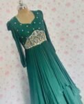 Hand embroidered Anarkali dress/green hand embroidered anarkali suit/green hand work anarkali USA/Indian dresses/long gown /green long dres