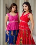 Women’s pure kalamkari lehenga set/crop top lehenga/Hand painted lehenga USA/wedding lehenga USA/kalamkari lehenga choli/red and bluelehenga