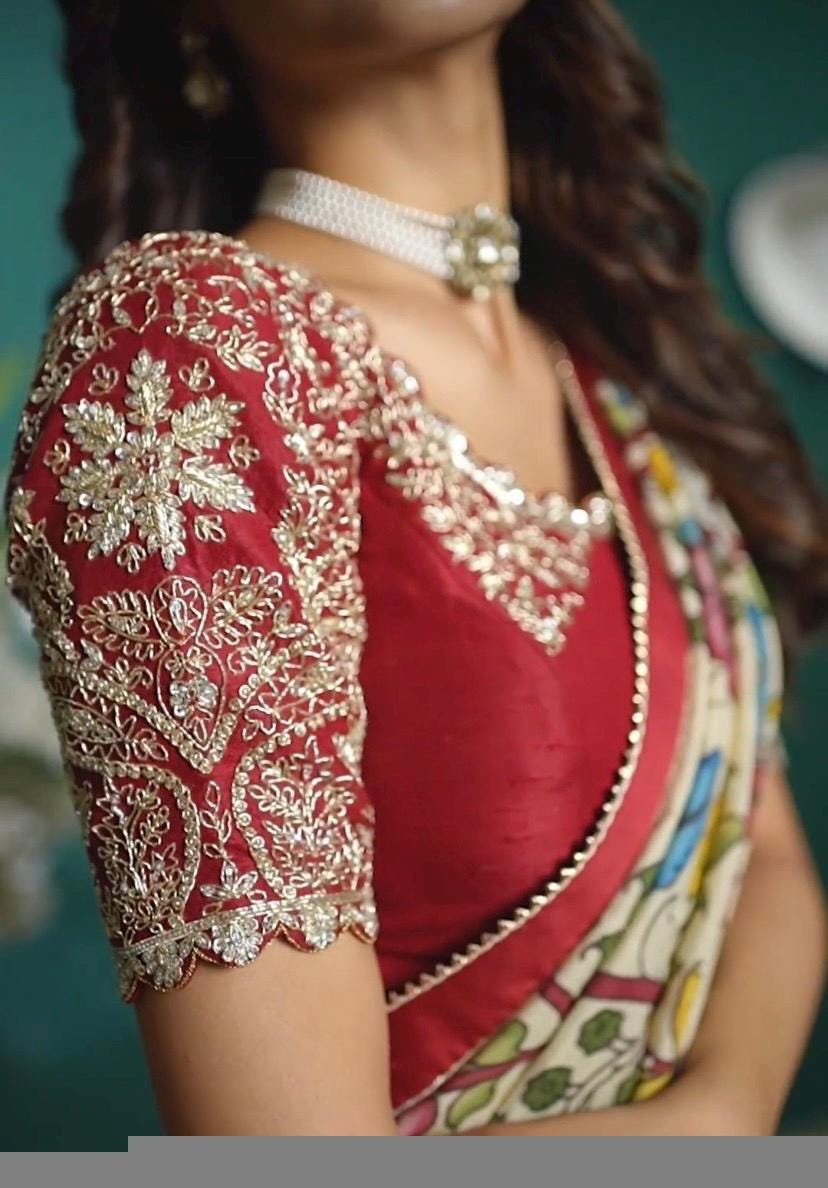 Women’s pure kalamkari lehenga set/crop top lehenga/Hand painted lehenga USA/wedding lehenga USA/kalamkarilehenga choli/heavy maggam blouse