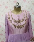 Hand embroidered Anarkali/muave anarkali dress/lavender anarkali suit set/anarkali long gown USA/Indian dresses/pure silk anarkali kurta usa