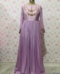 Hand embroidered Anarkali/muave anarkali dress/lavender anarkali suit set/anarkali long gown USA/Indian dresses/pure silk anarkali kurta usa