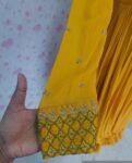 Hand embroidered Anarkali /haldi anarkali kurta/yellow anarkali suit set/anarkali dupatta USA/Indian dresses/yellow anarkali kurta/long gown
