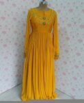 Hand embroidered Anarkali /haldi anarkali kurta/yellow anarkali suit set/anarkali dupatta USA/Indian dresses/yellow anarkali kurta/long gown