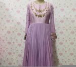 Hand embroidered Anarkali/muave anarkali dress/lavender anarkali suit set/anarkali long gown USA/Indian dresses/pure silk anarkali kurta usa