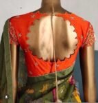 Women’s pure kalamkari lehenga set/crop top lehenga/Hand painted lehenga USA/orange wedding lehenga USA/orange hand painted kalamkari leheng