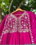 Pink Anarkali suit usa/anarkali pink kurta full sleeve/pink full sleeve anarkali/pink anarkali/Indian dresses/pink red anarkali with dupatta