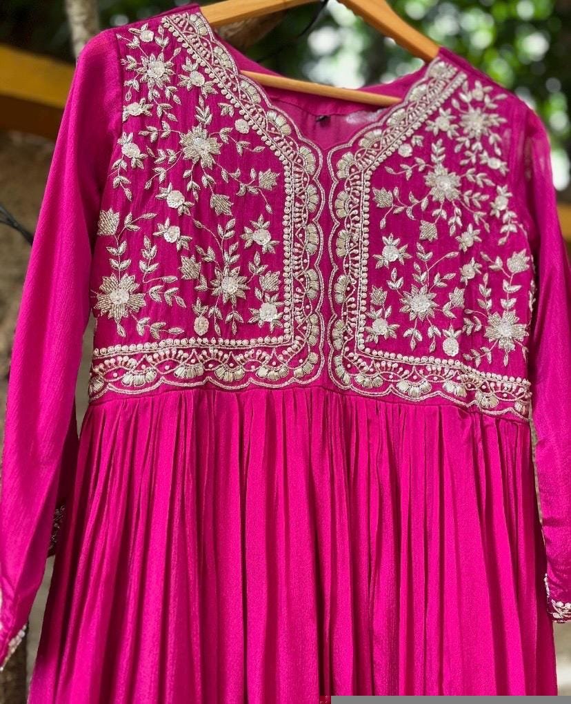 Pink Anarkali suit usa/anarkali pink kurta full sleeve/pink full sleeve anarkali/pink anarkali/Indian dresses/pink red anarkali with dupatta