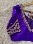 pure silk purple hand embroidery blouse /saree maggam blouse/pure raw silk zardosi blouse /hand embroidered blouse/purple ready made blouse