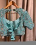 pure silk hand embroidery bridal blouse/ maggam blouse/bridal zardosi blouse/blue hand embroidered blouse/heavy embroidery wedding blouse