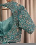pure silk hand embroidery bridal blouse/ maggam blouse/bridal zardosi blouse/blue hand embroidered blouse/heavy embroidery wedding blouse