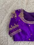 pure silk hand embroidery blouse/saree maggam blouse/purple zardosi blouse usa/hand embroidered moderblouse/ready made blouse zardosi usa
