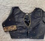 pure silk hand embroidery blouse / saree maggam blouse / checks zardosi blouse / hand embroidered blouse / black ready made blouse zardosi
