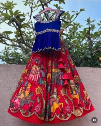 Women’s pure kalamkari lehenga set / crop top lehenga / Hand painted lehenga USA / wedding lehenga USA / kalamkarilehenga choli /voggish usa