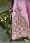 pure silk hand embroidery blouse/light pink maggam blouse/pink hand embroidered blouse/blushpink ready made blouse zardosi/light pink blouse