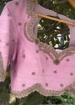 pure silk hand embroidery blouse/light pink maggam blouse/pink hand embroidered blouse/blushpink ready made blouse zardosi/light pink blouse