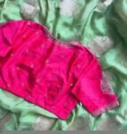 pure silk hand embroidery blouse/reddish pink maggam blouse /raw silk zardosi blouse/hand embroidered blouse /red ready made blouse zardosi