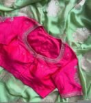 pure silk hand embroidery blouse/reddish pink maggam blouse /raw silk zardosi blouse/hand embroidered blouse /red ready made blouse zardosi