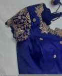 pure silk hand embroidery blouse/bluesaree maggam blouse/zardosi blouse usa/hand embroidered blouse/royal blue ready made blouse zardosi usa