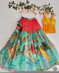 Women’s pure kalamkari lehenga set / crop top lehenga / Hand painted lehenga USA / wedding lehenga USA / kalamkarilehenga choli /voggish usa