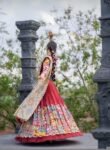 Women’s pure kalamkari lehenga set/crop top lehenga/Hand painted lehenga USA/wedding lehenga USA/kalamkarilehenga choli/kalamkari lehenga se