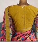 Women’s pure kalamkari lehenga set/crop top lehenga/Hand painted lehenga USA/wedding lehenga USA/yellow kalamkari painted lehenga choli usa