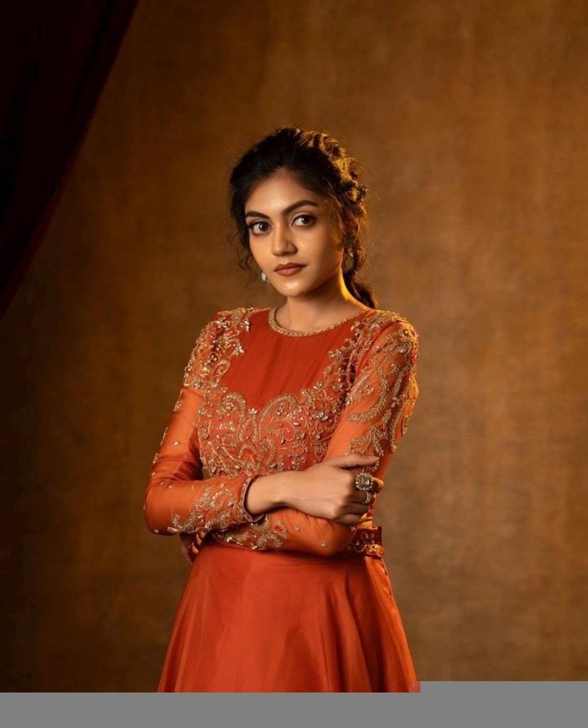 Orange Lehenga set/full sleeve draped gown/orange wedding lehenga gown/organza hand embroidered blouse/orange skirt/wedding party dress usa