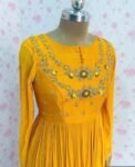 Hand embroidered Anarkali /haldi anarkali kurta/yellow anarkali suit set/anarkali dupatta USA/Indian dresses/yellow anarkali kurta/long gown