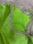pure silk hand embroidery blouse usa/pista green saree maggam blouse /raw silk zardosi blouse /hand embroidered blouse/ready made blouse usa