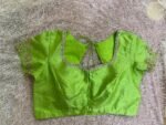 pure silk hand embroidery blouse usa/pista green saree maggam blouse /raw silk zardosi blouse /hand embroidered blouse/ready made blouse usa