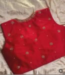 Red sleeveless hand embroidery blouse  / saree maggam red blouse /red saree blouse/ hand embroidered blouse / ready made blouse zardosi