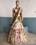 Women’s pure kalamkari lehenga set/crop top lehenga/Hand painted lehenga USA/wedding lehenga USA/green kalamkari painted lehenga choli usa