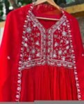 Red Anarkali suit usa/anarkali red kurta full sleeve/orange red full sleeve anarkali/red anarkali/Indian dresses/red anarkali with dupatta
