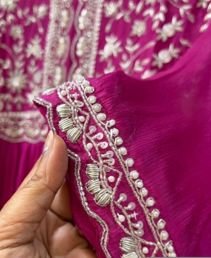 Pink Anarkali suit usa/anarkali pink kurta full sleeve/pink full sleeve anarkali/pink anarkali/Indian dresses/pink red anarkali with dupatta