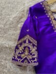 pure silk purple hand embroidery blouse /saree maggam blouse/pure raw silk zardosi blouse /hand embroidered blouse/purple ready made blouse