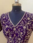 Purple hand work saree with blouse|purple embroidered saree with ready blouse|purpleheavy blouse|embroidered blouse with saree|scallop saree