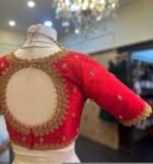pure silk red hand embroidery blouse /saree maggam blouse/raw silk zardosi blouse /red hand embroidered blouse/ready made blouse zardosi
