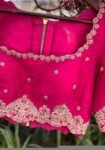 pure silk hand embroidery blouse/pink maggam blouse/silk zardosi blouse/hand embroidered blouse/ready made blouse zardosi/handwork blouse