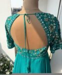 Sea Green Anarkali Dress: Hand Embroidered Indian Gown