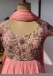 Pink Anarkali Suit: Hand Embroidered Zardosi Indian Dress
