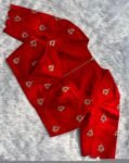 pure silk hand embroidery blouse/short sleeve maggam blouse/raw silk zardosi blouse/hand embroidered blouse/red ready made blouse zardosi