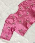 Pure silk hand embroidery blouse/saree maggam light pink blouse /pink saree blouse/ hand embroidered blouse / pink ready made blouse zardosi