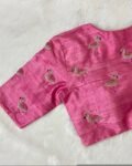 Pure silk hand embroidery blouse/saree maggam light pink blouse /pink saree blouse/ hand embroidered blouse / pink ready made blouse zardosi