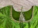 pure silk hand embroidery blouse usa/ green saree maggam blouse /raw silk zardosi blouse /hand embroidered blouse/ready made blouse zardosi