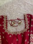 Hand Embroidered Pure Silk Blouse: Red Zardosi Maggam Saree Blouse