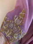 Hand embroidered Anarkali with dupatta/muave anarkali suit set/chinnon silk anarkali dupatta USA/Indian dresses/anarkali dress with dupatta