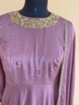 Hand embroidered Anarkali with dupatta/muave anarkali suit set/chinnon silk anarkali dupatta USA/Indian dresses/anarkali dress with dupatta