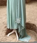Hand embroidered Anarkali with scallop dupatta/ice blue anarkali suit/georgette anarkali dupatta USA/Indian dresses/anarkali dupatta set usa