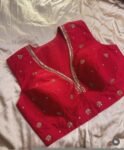 Red sleeveless hand embroidery blouse  / saree maggam red blouse /red saree blouse/ hand embroidered blouse / ready made blouse zardosi
