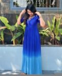 Hand embroidered Anarkali dress/purple anarkali suit set/purple hand work anarkali USA/Indian dresses/purple full sleeves embroidered Anarka
